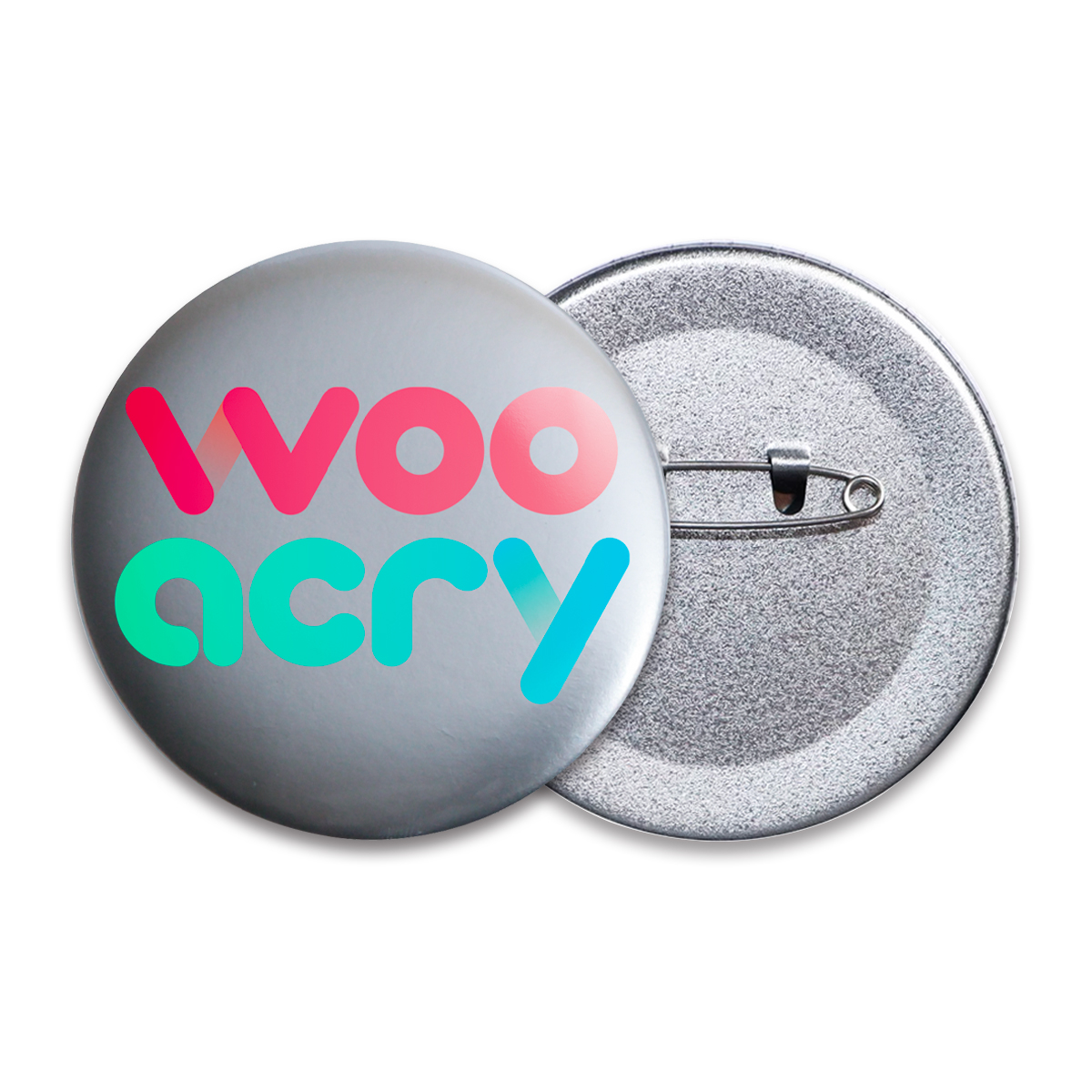 Custom Matte Silver Glitter Holographic Badges - Wooacry