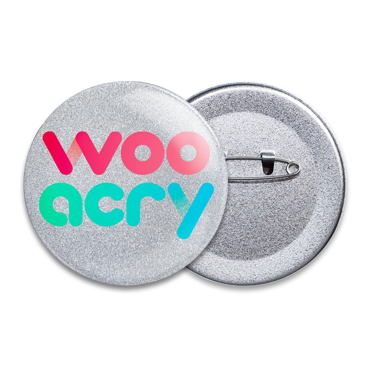 Custom Silver Glitter Holographic Badges - Wooacry