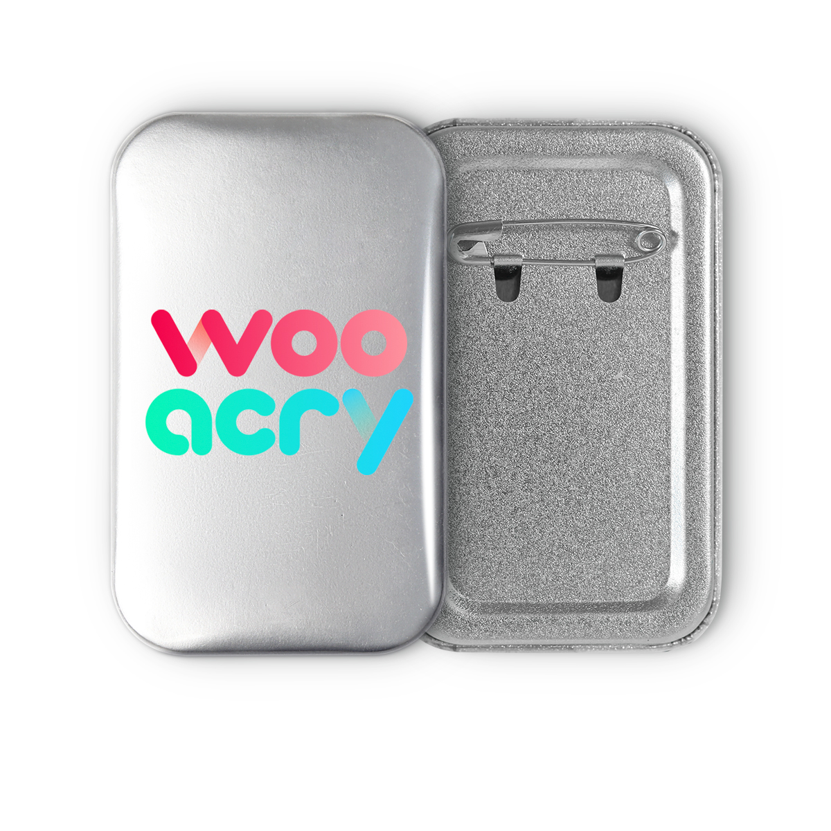 the badge company - custom design rectangle badges... Custom Matte Silver Glitter Holographic Rectangular Badges - Wooacry ...
